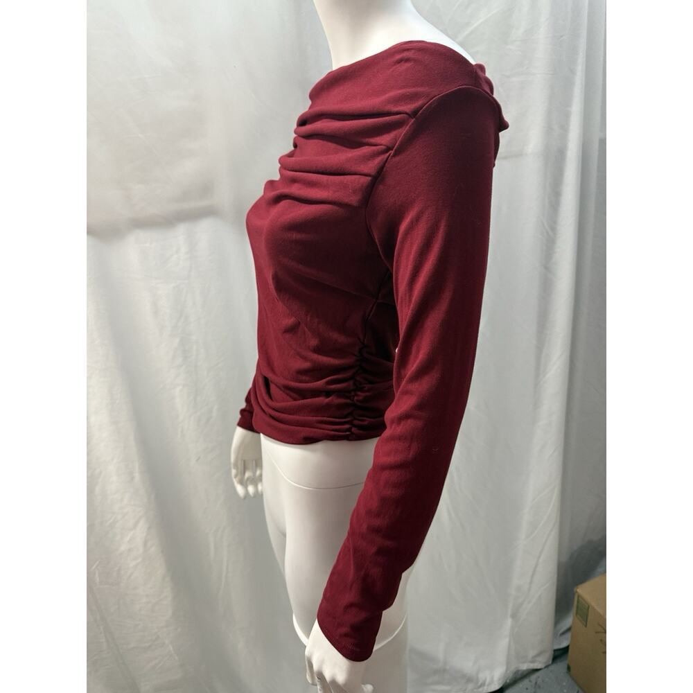 Darong Red Ruffled Long Sleeve Blouse Womens Size Small
